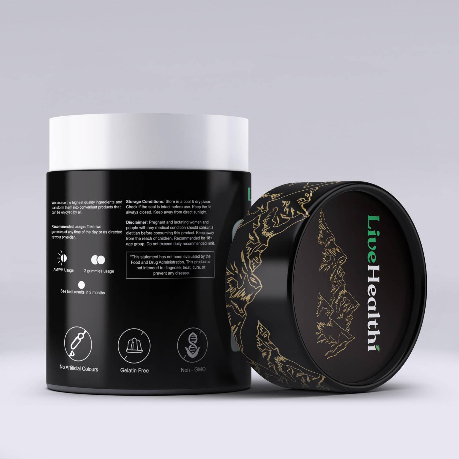 LiveHealth® Himalayan Shilajit Gummies – 75% Fulvic Acid – Natural Energy & Vitality Booster (60 Gummies)